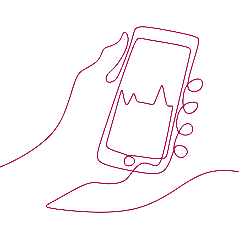 Continuous line drawing of a graph on a smart phone