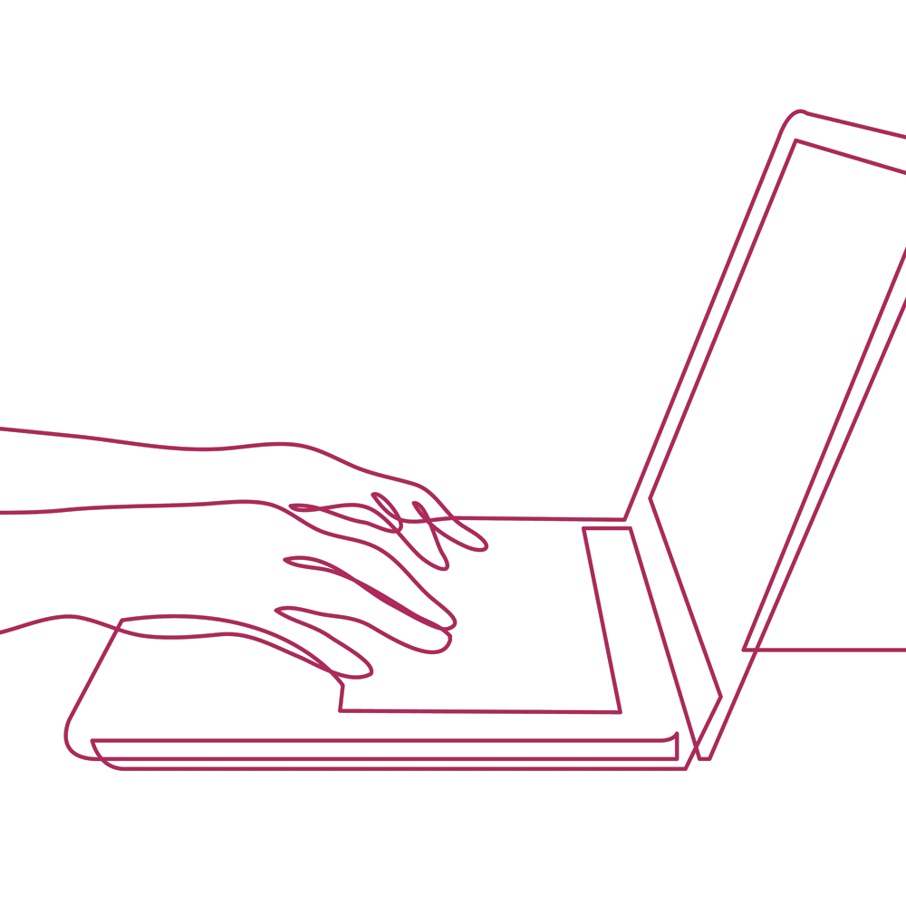 Continuous line drawing of a laptop